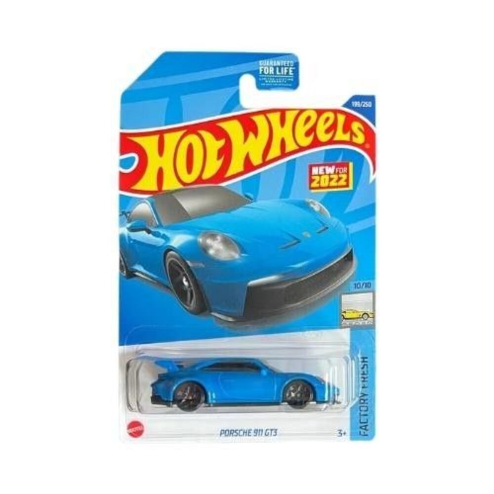 Hot Wheels Porsche 911 GT3 Blue Factory Fresh Diecast Car 1:64 190/250 10/10